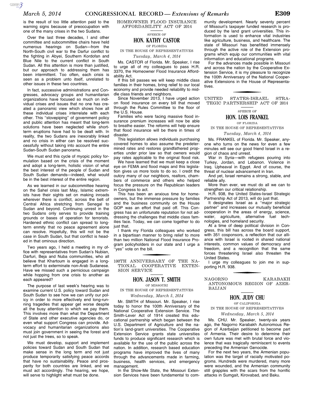 CONGRESSIONAL RECORD— Extensions of Remarks E309 HON