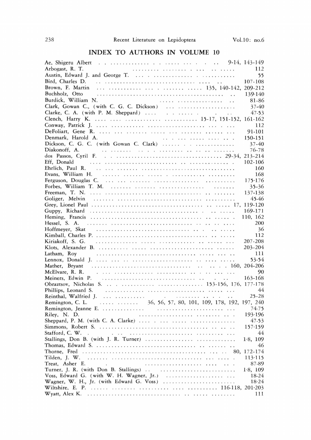 INDEX to AUTHORS in VOLUME 10 Ae, Shigeru Albert