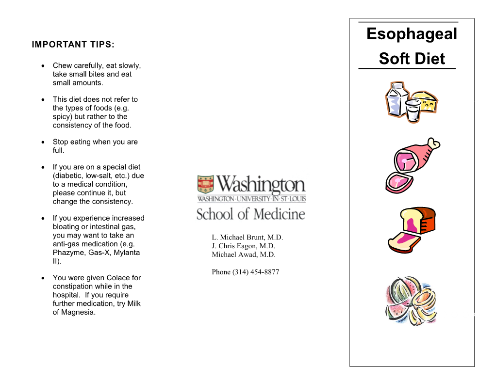 Esophageal Soft Diet Fruit Sample Meal Plan