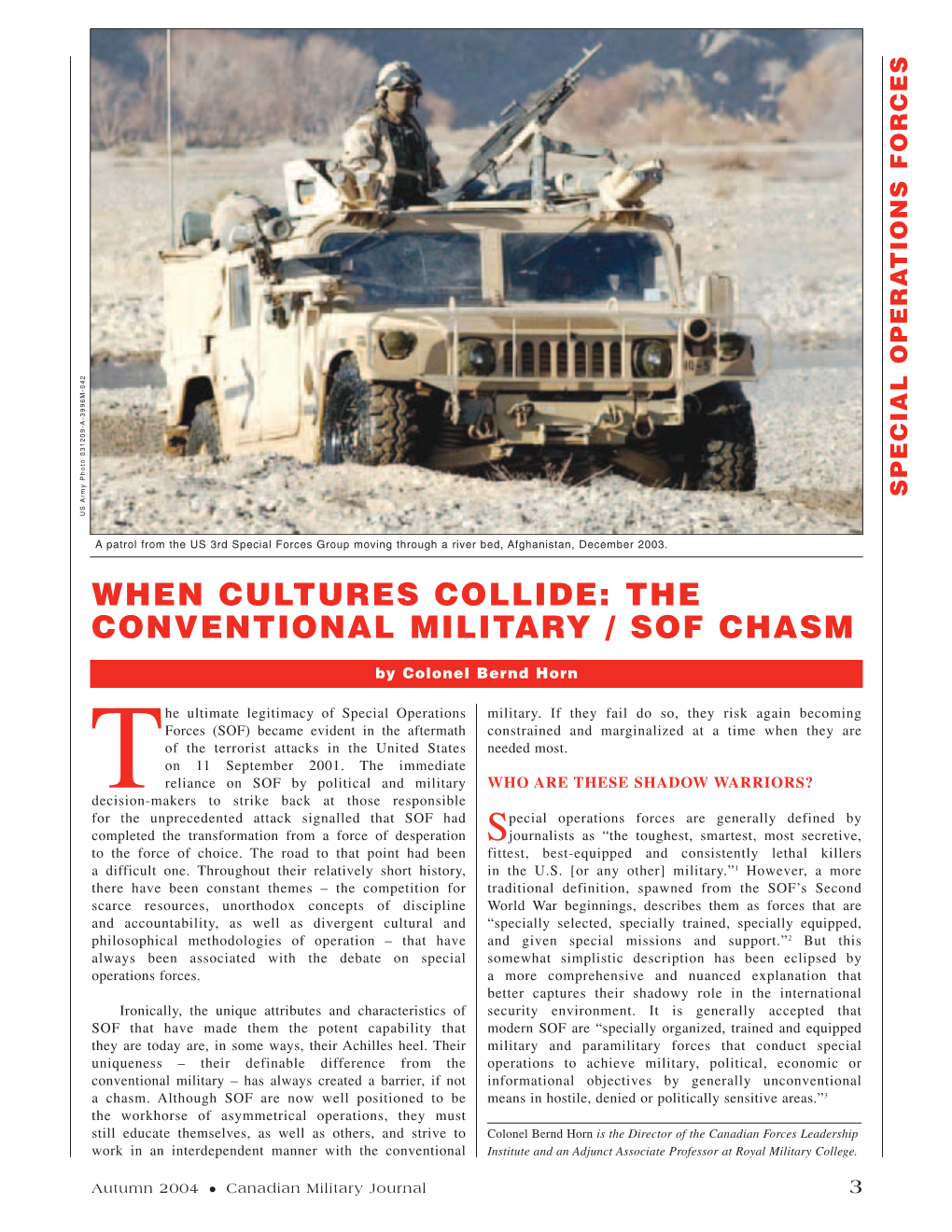 The Conventional Military / Sof Chasm