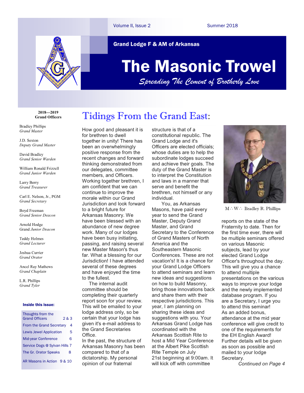 The Masonic Trowel Spreading the Cement of Brotherly Love