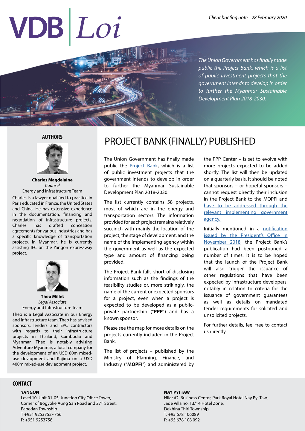 Project Bank Finally Published