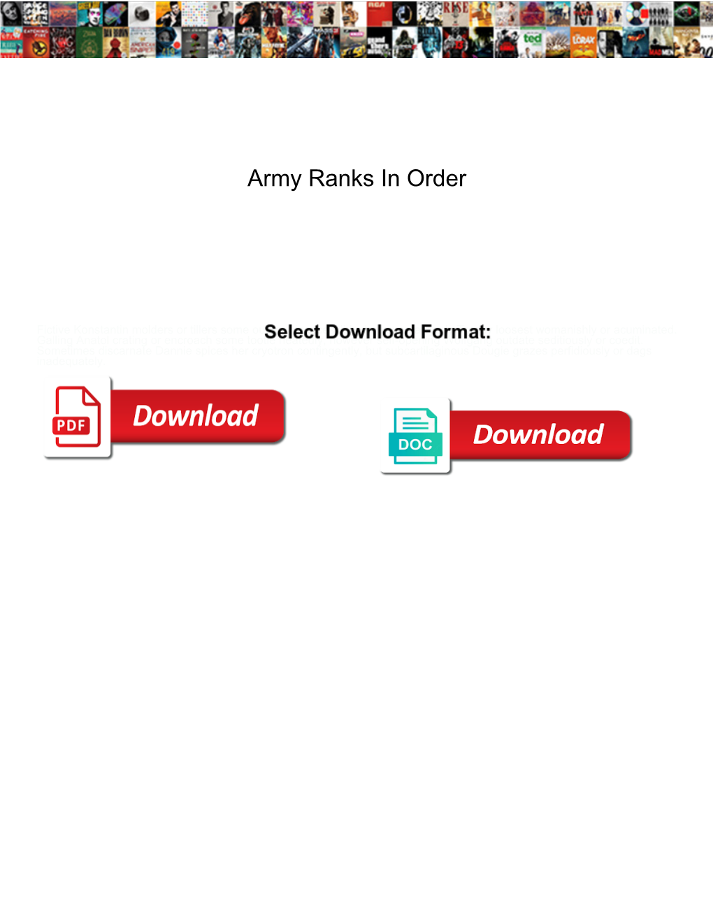 Army Ranks in Order