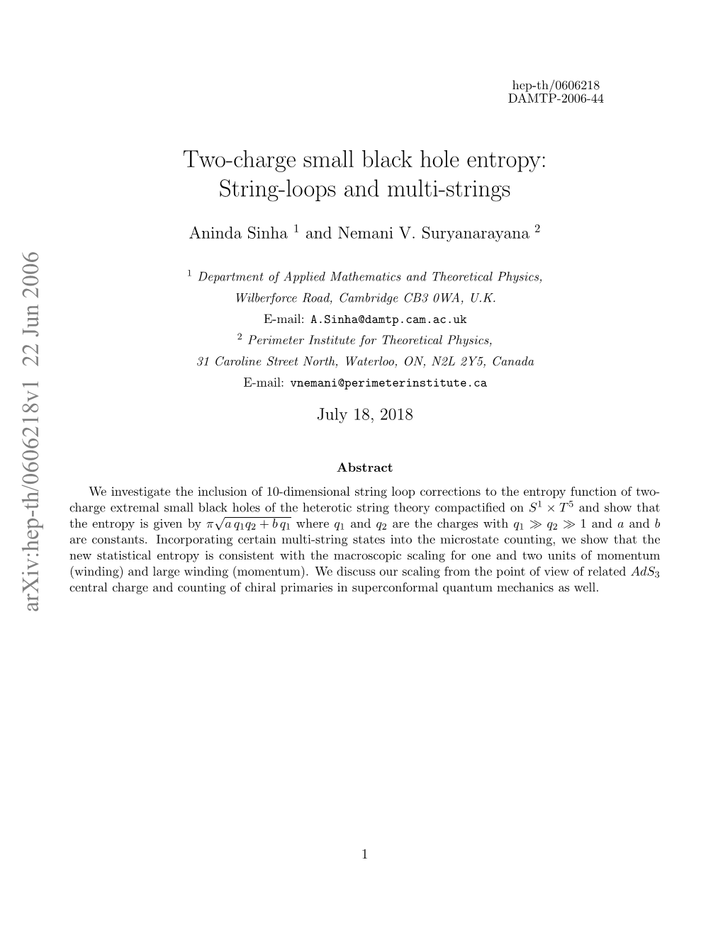 Two-Charge Small Black Hole Entropy: String-Loops and Multi-Strings