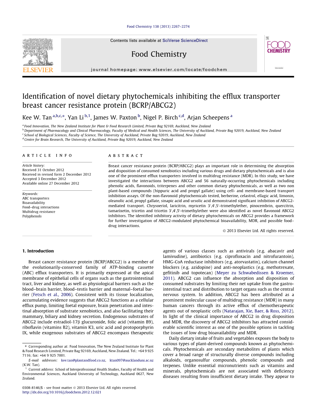 Identification of Novel Dietary Phytochemicals Inhibiting the Efflux