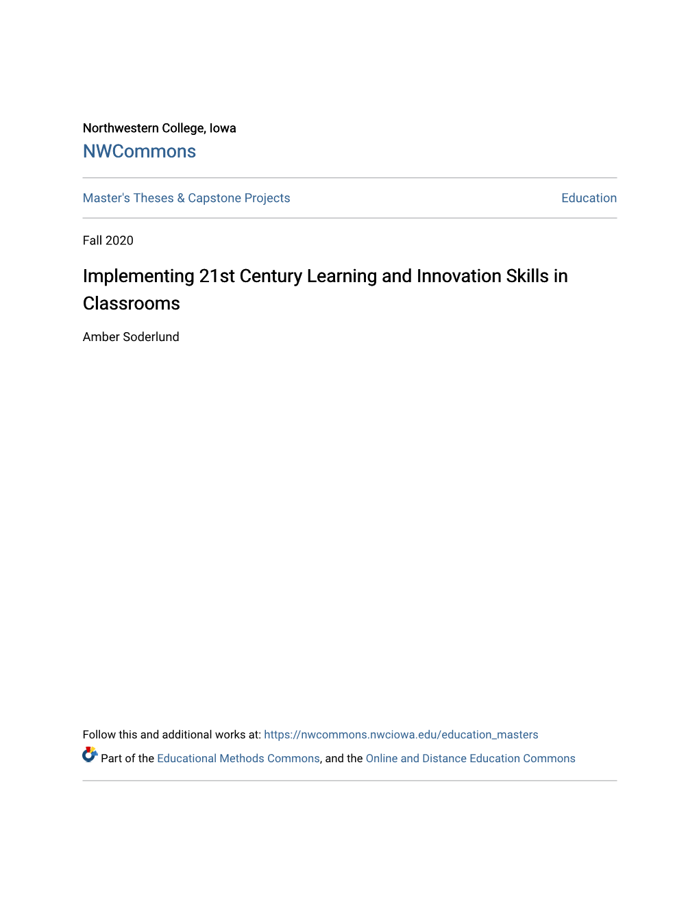Implementing 21St Century Learning and Innovation Skills in Classrooms