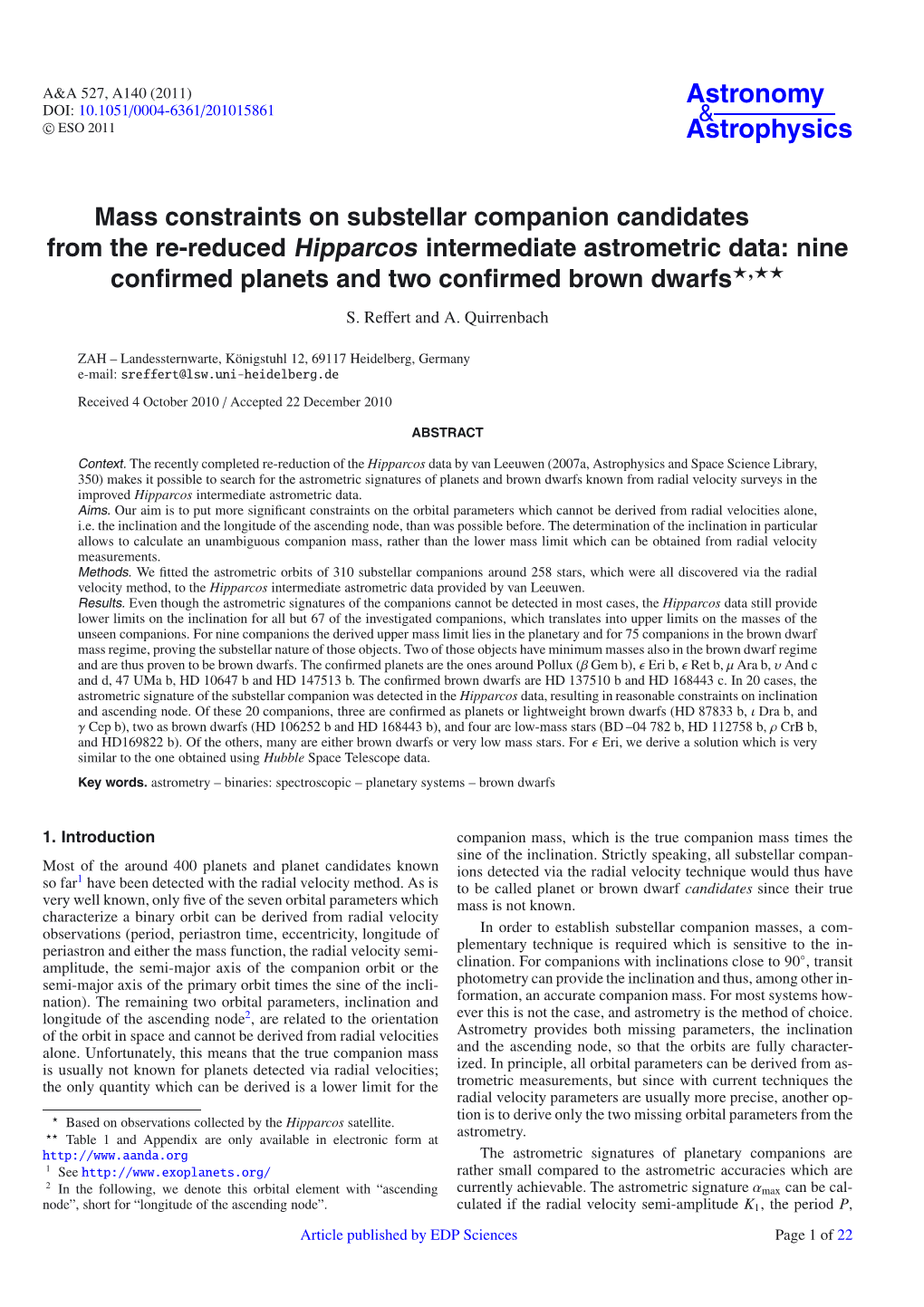 Mass Constraints on Substellar Companion Candidates from the Re