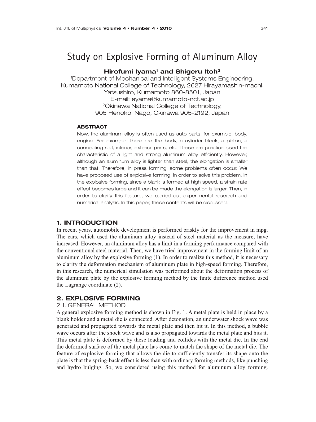 Study on Explosive Forming of Aluminum Alloy