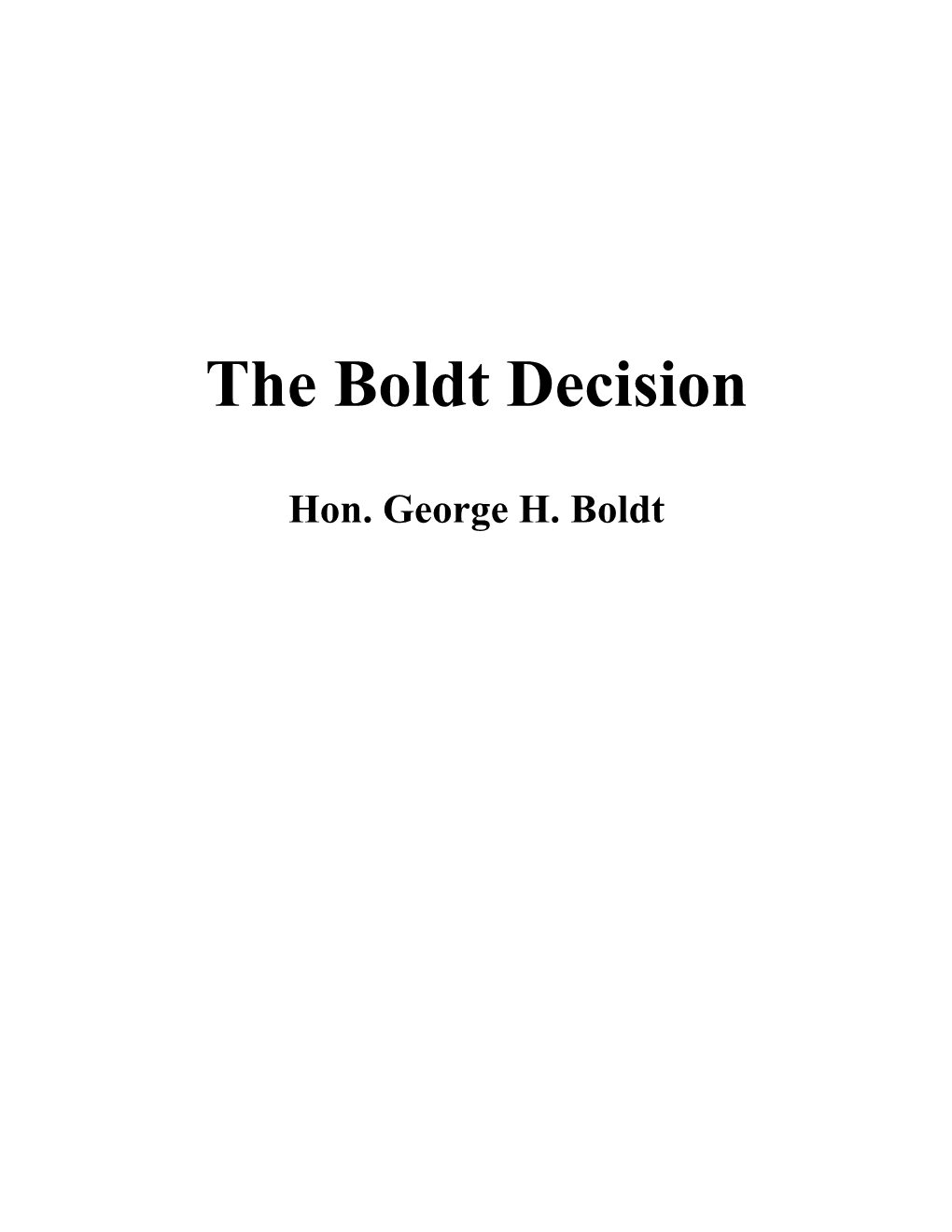 The Boldt Decision