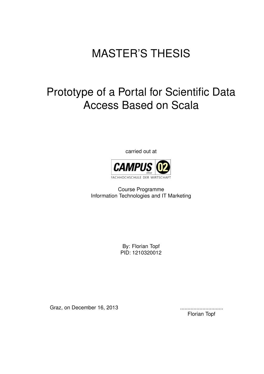 Prototype of a Portal for Scientific Data Access Based on Scala