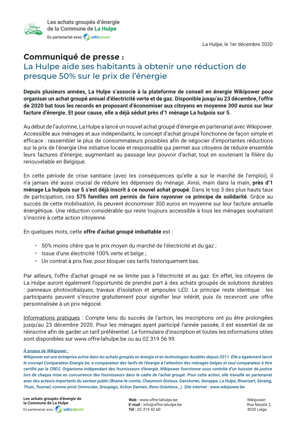 La Hulpe Aide Ses Habitants À Obtenir Une Réduction De Presque 50% Sur Le Prix De L’Énergie