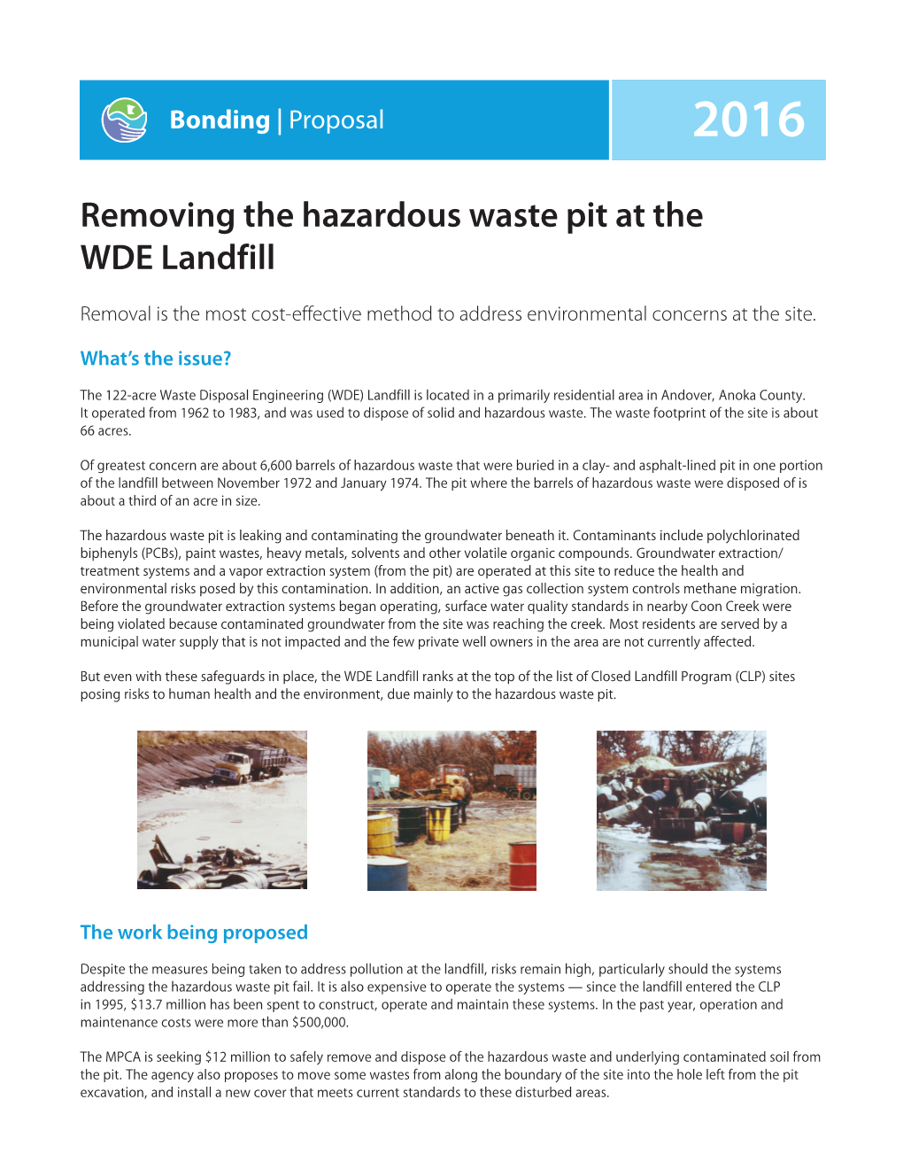 Removing the Hazardous Waste Pit at the WDE Landfill