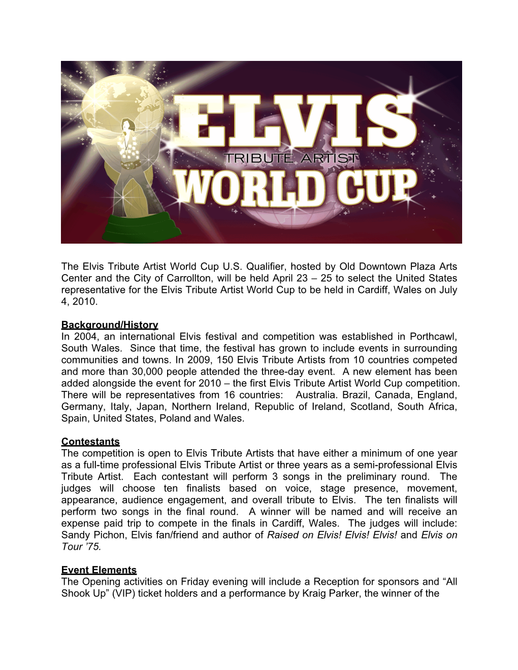 The Elvis Tribute Artist World Cup U.S. Qualifier, Hosted by Old Downtown
