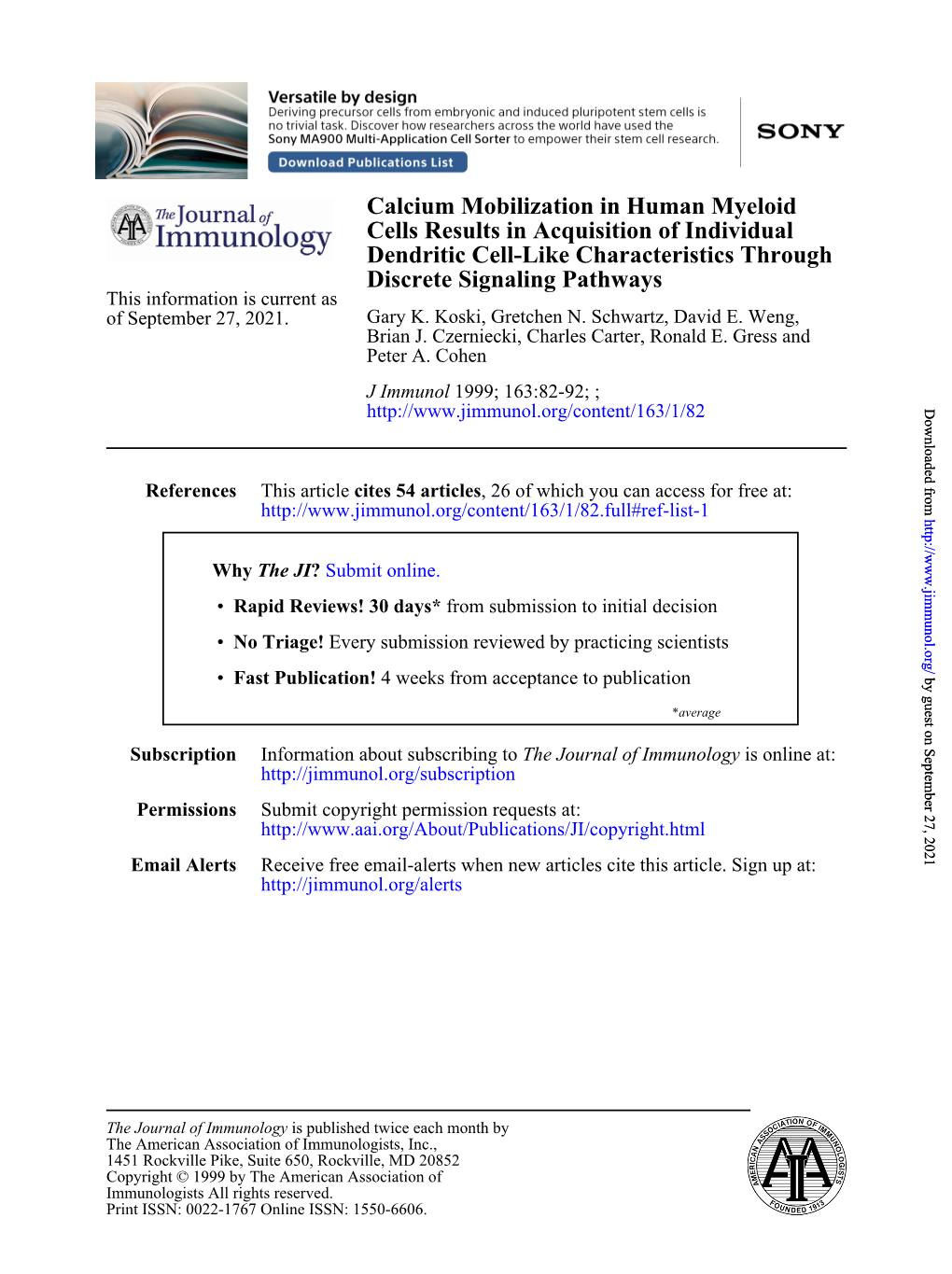 Discrete Signaling Pathways Dendritic Cell-Like Characteristics Through