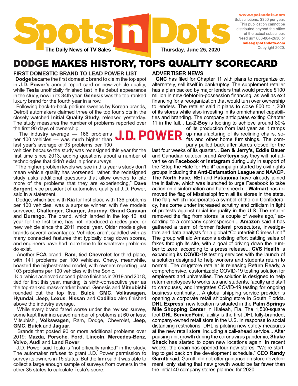 Dodge Makes History, Tops Quality Scorecard