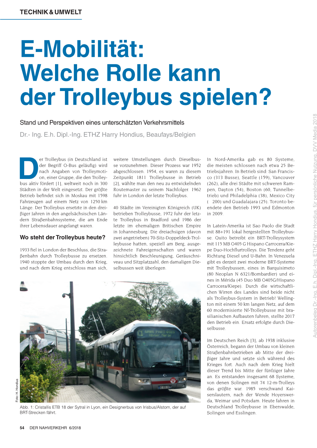 E-Mobilität: Welche Rolle Kann Der Trolleybus Spielen?
