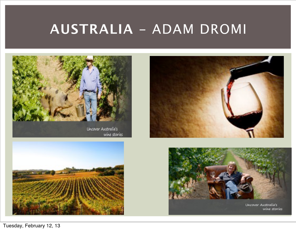 Australian Wine History