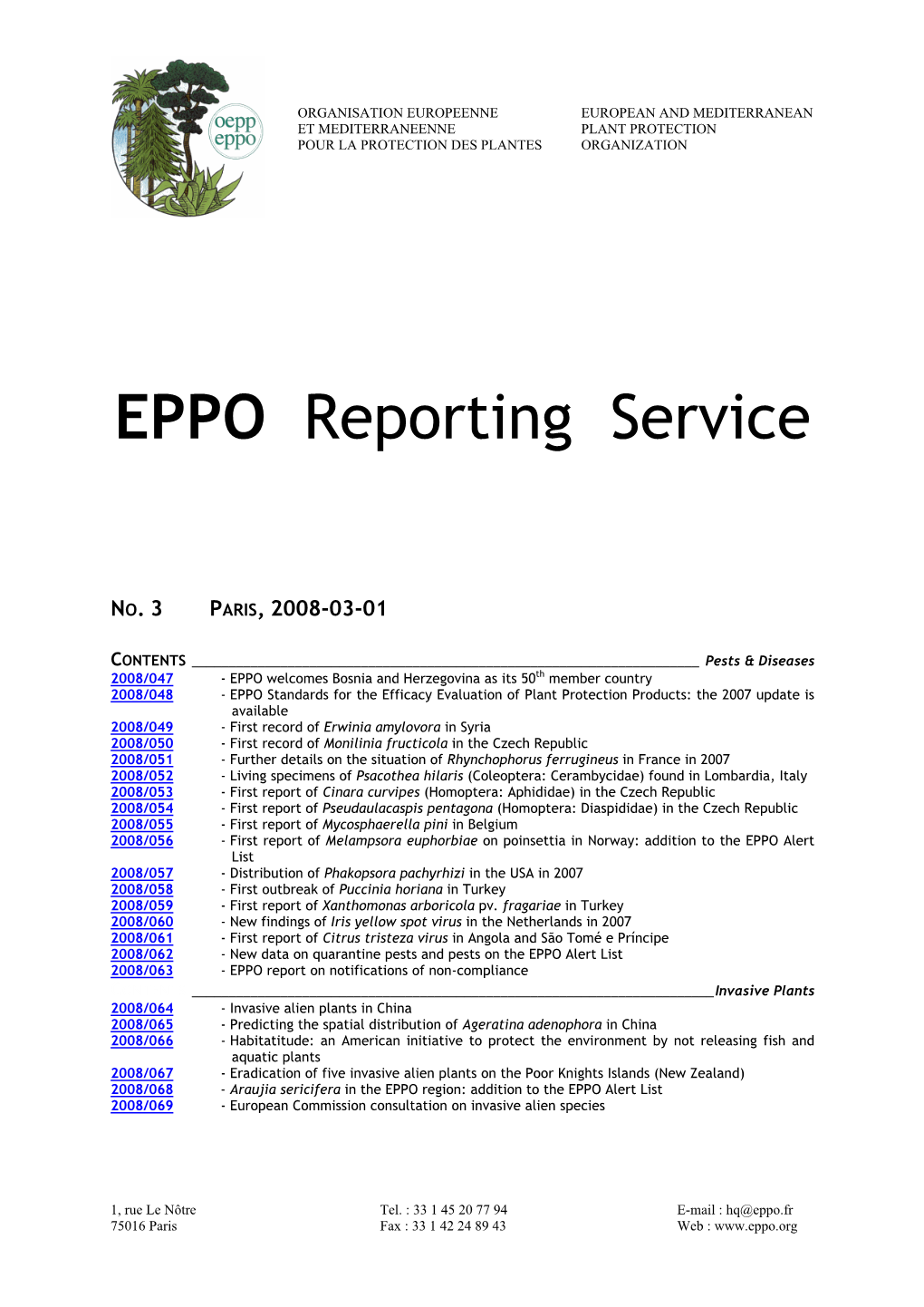 EPPO Reporting Service