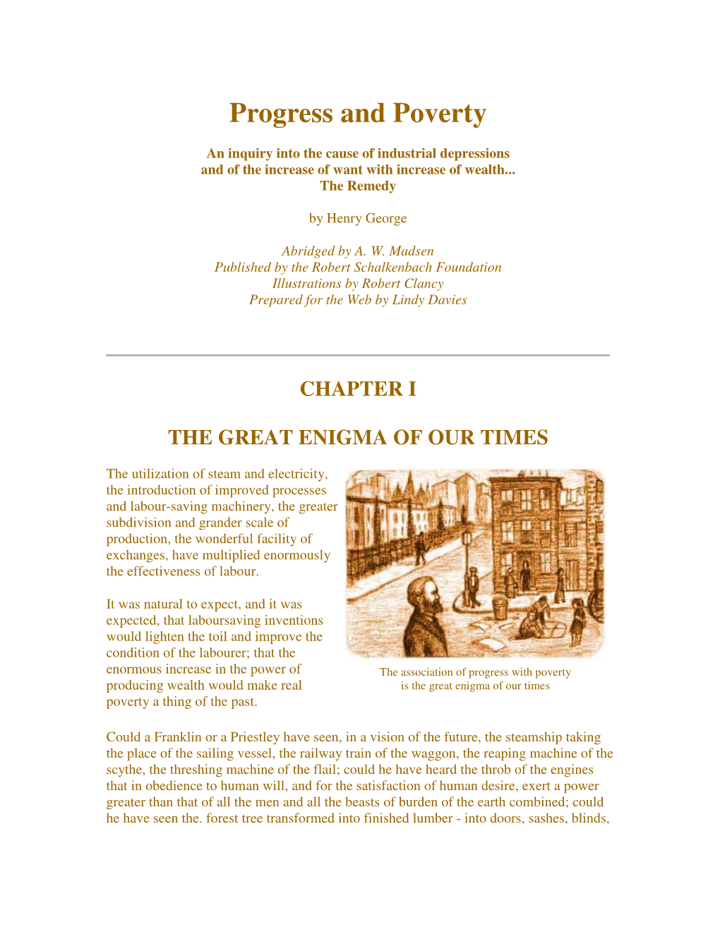 Progress and Poverty / Henry George