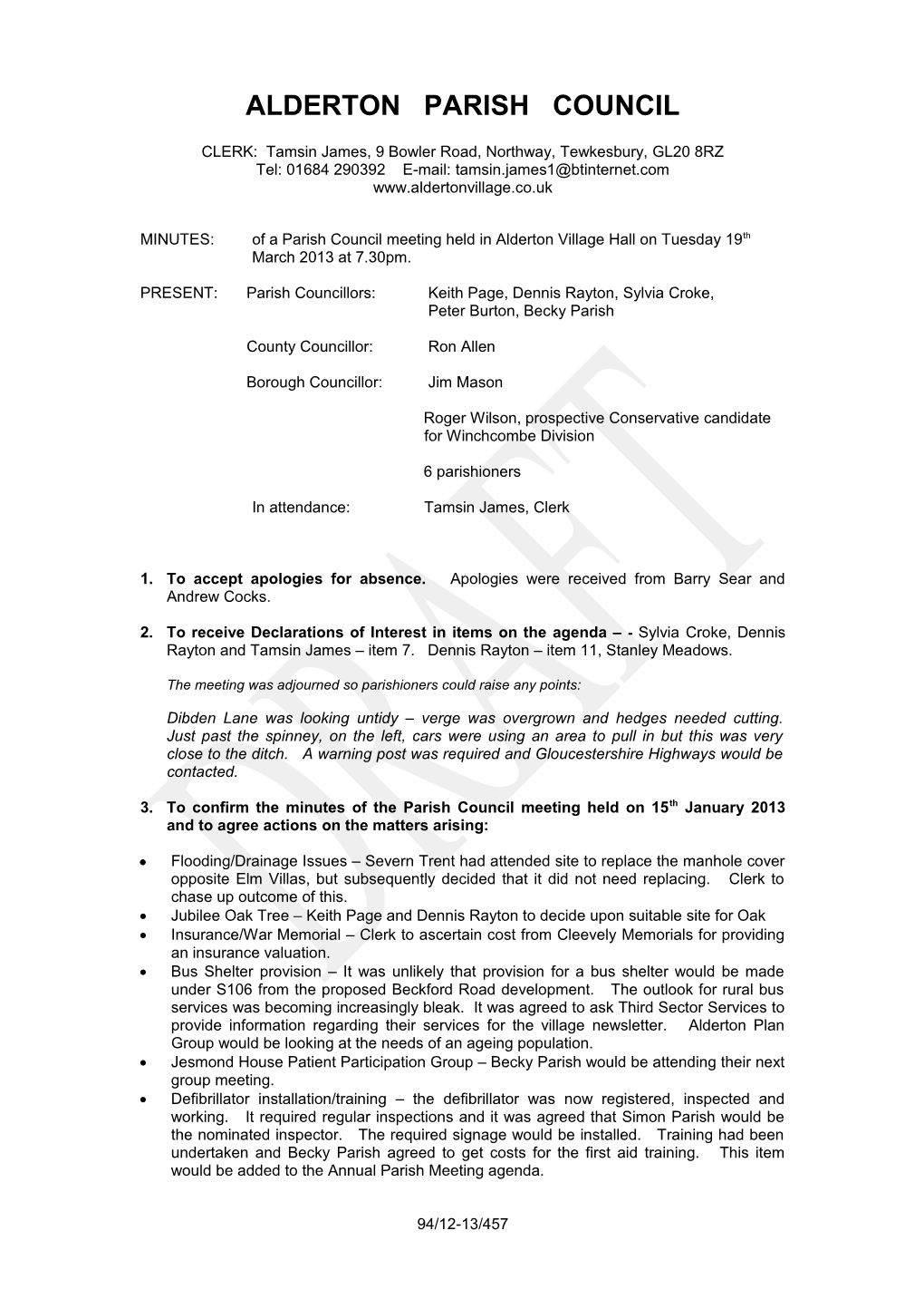 Alderton Parish Council