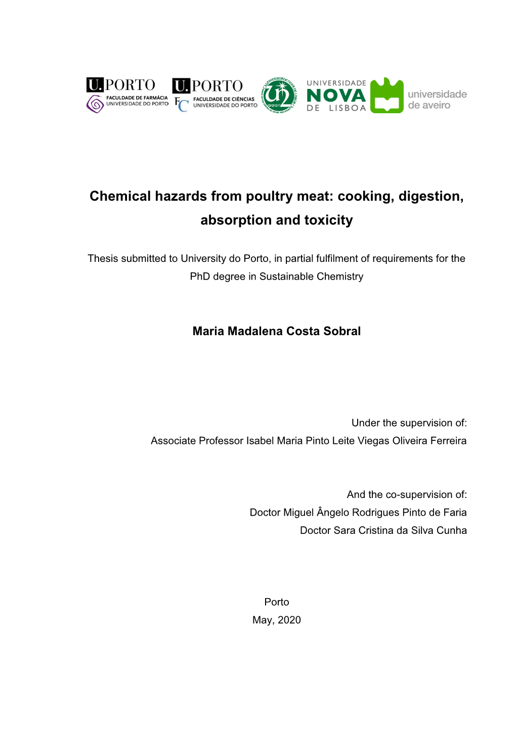 Chemical Hazards from Poultry Meat: Cooking, Digestion