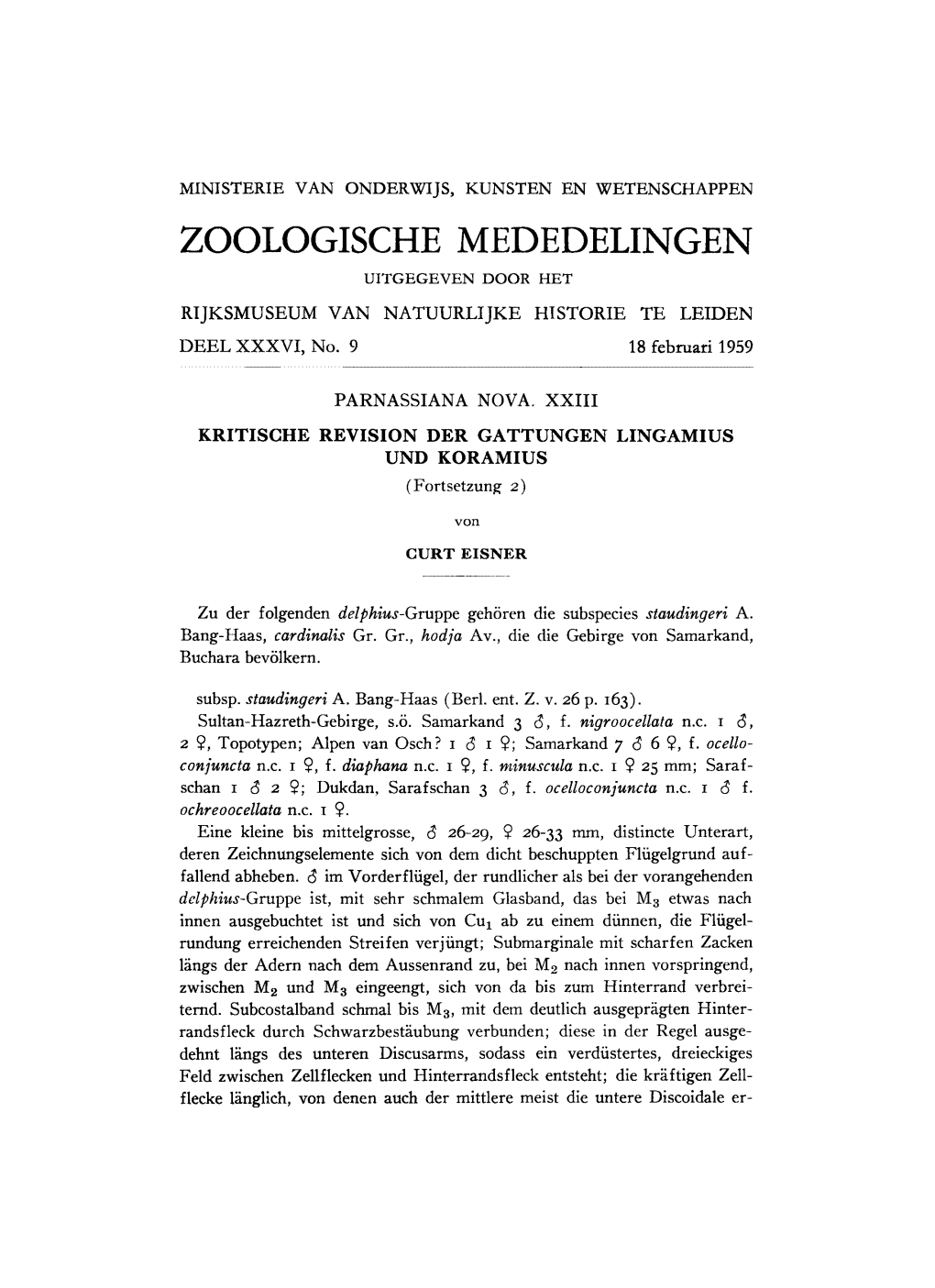 Zoologische Mededelingen