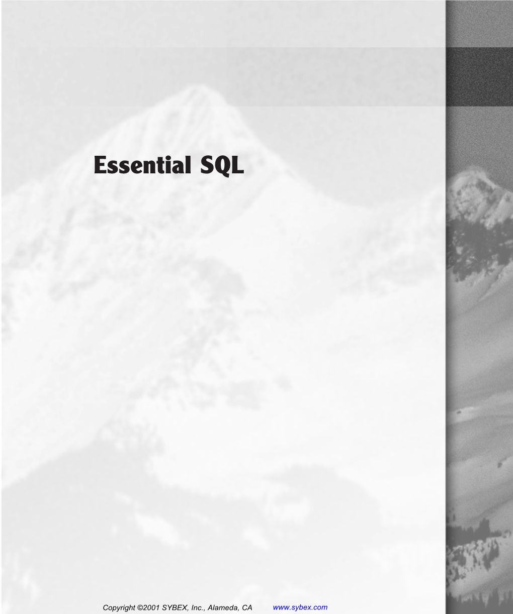 Essentialsql.Qxd 6/25/01 3:06 PM Page 1