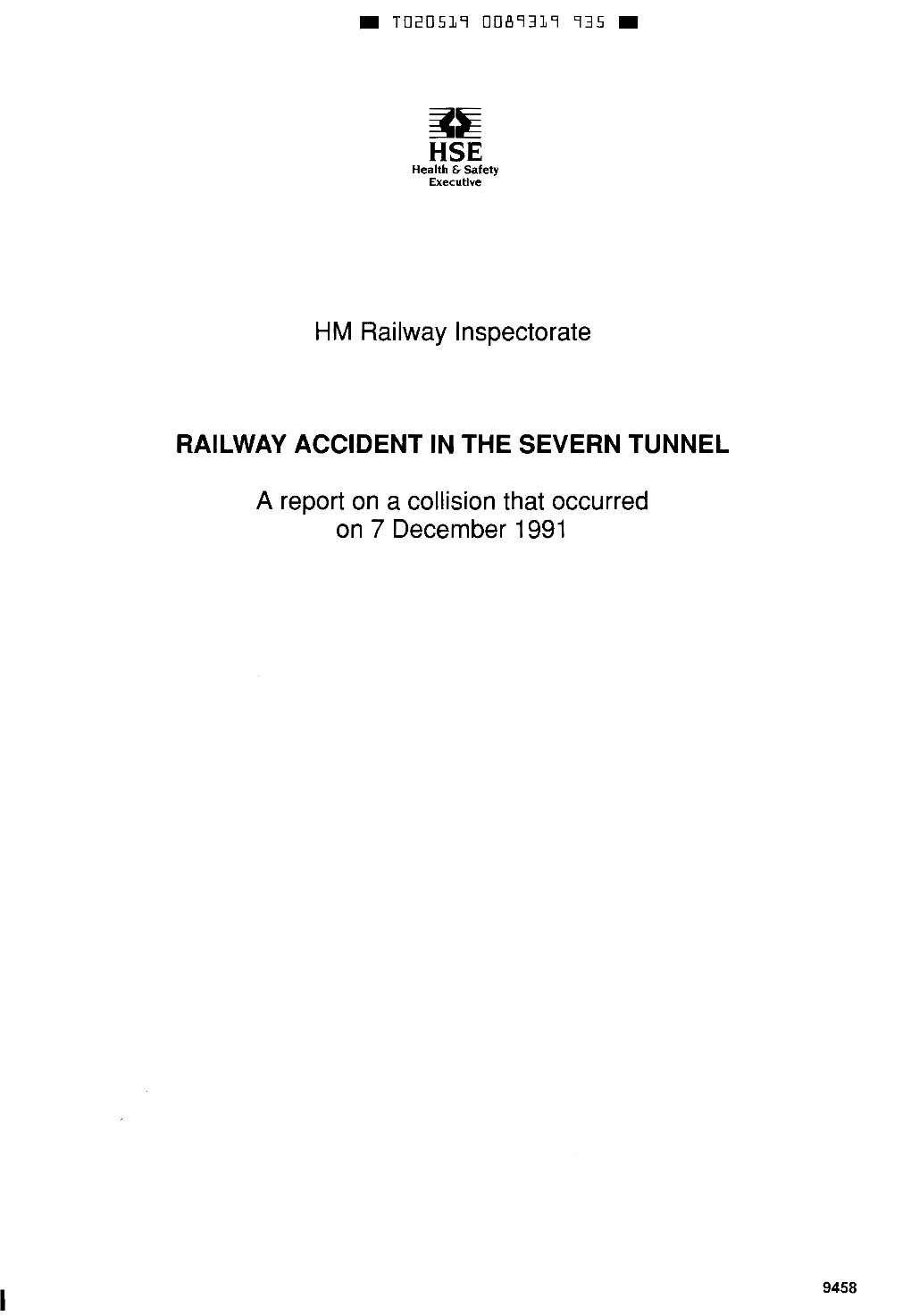 Railway Accident in the Severn Tunnel