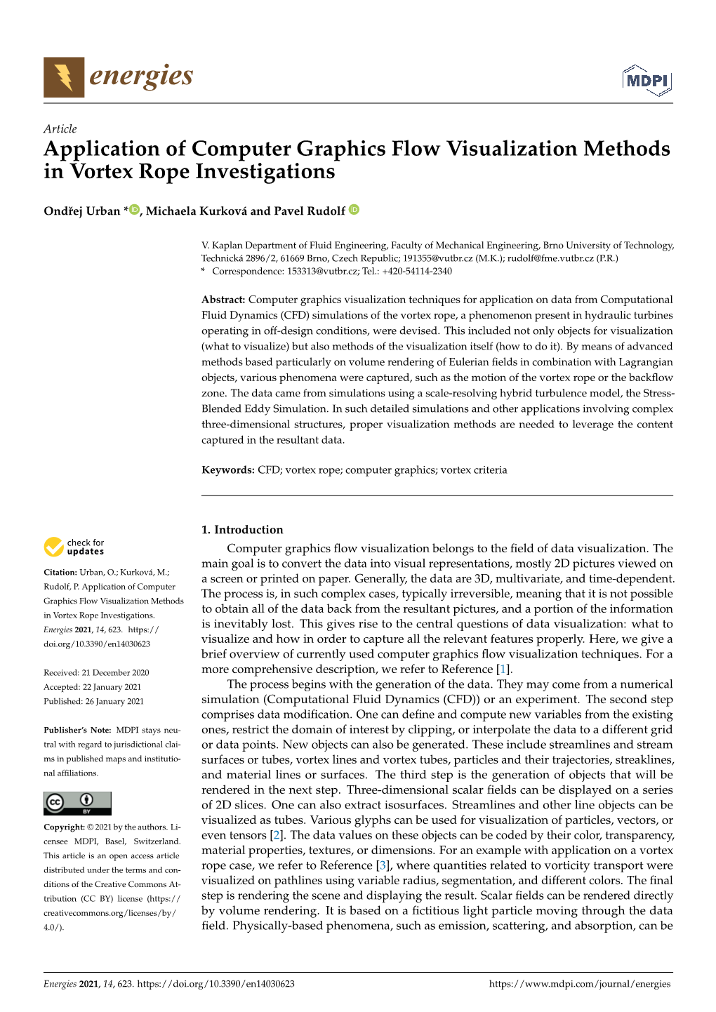 Application of Computer Graphics Flow Visualization Methods in Vortex Rope Investigations