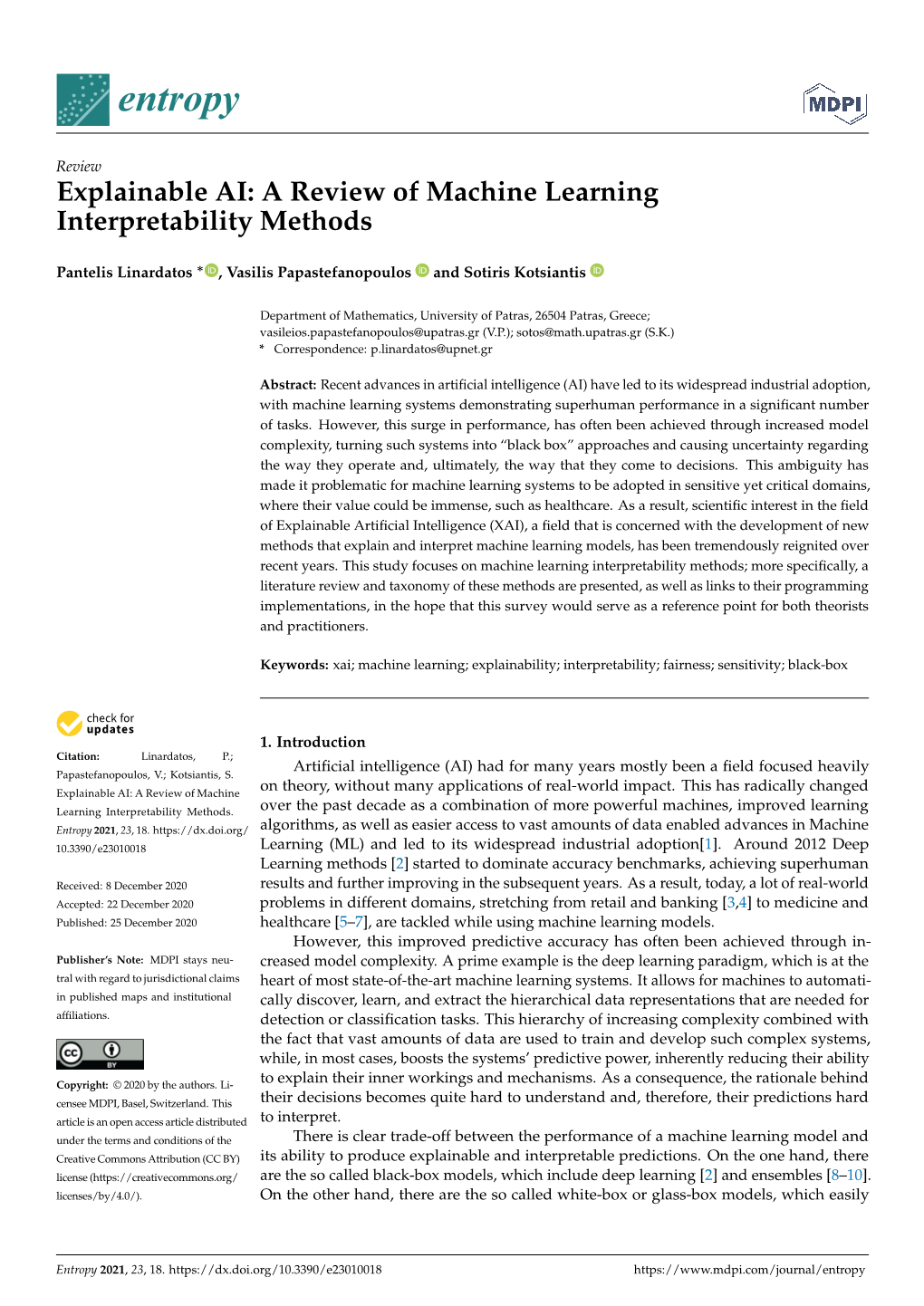 Explainable AI: a Review of Machine Learning Interpretability Methods