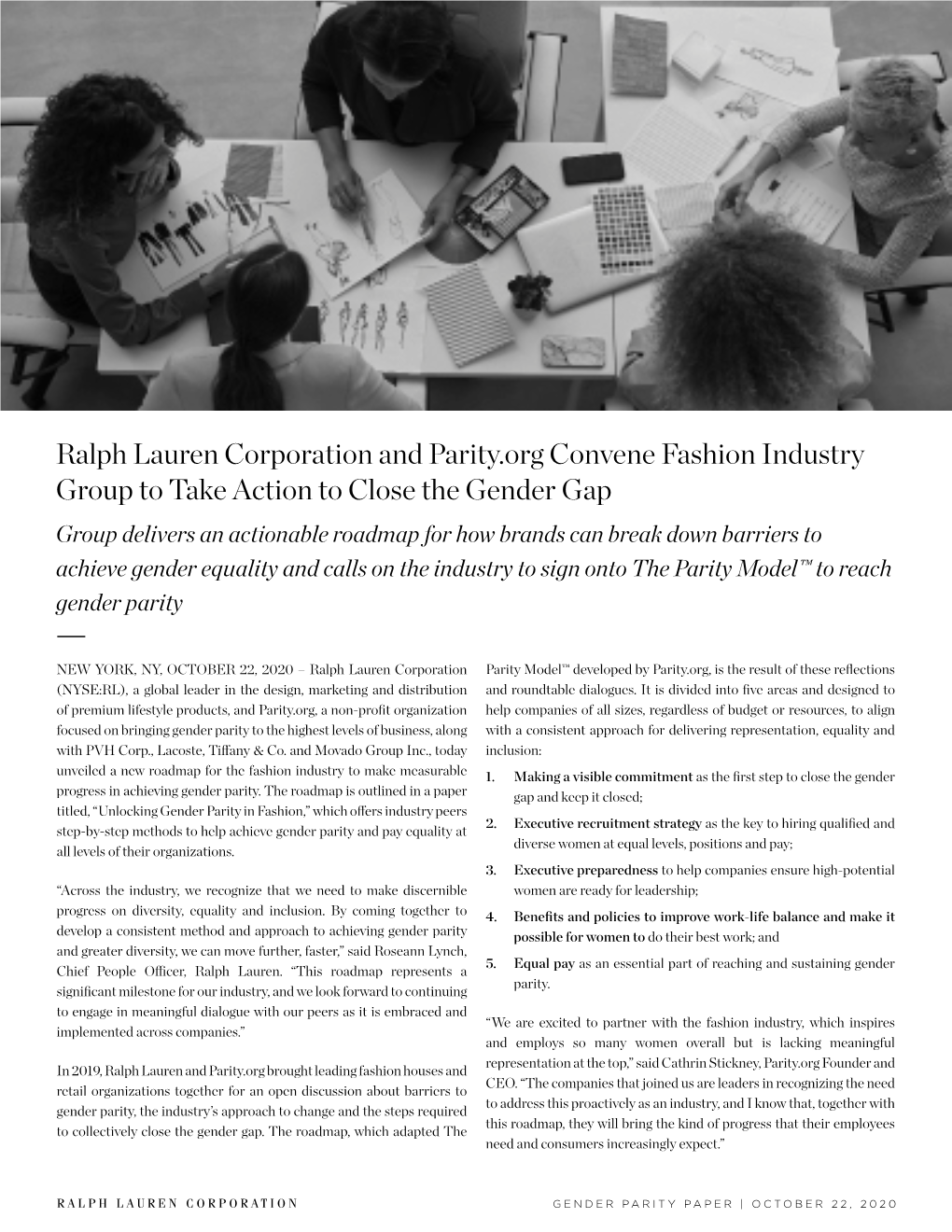 Ralph Lauren Corporation and Parity.Org Convene Fashion