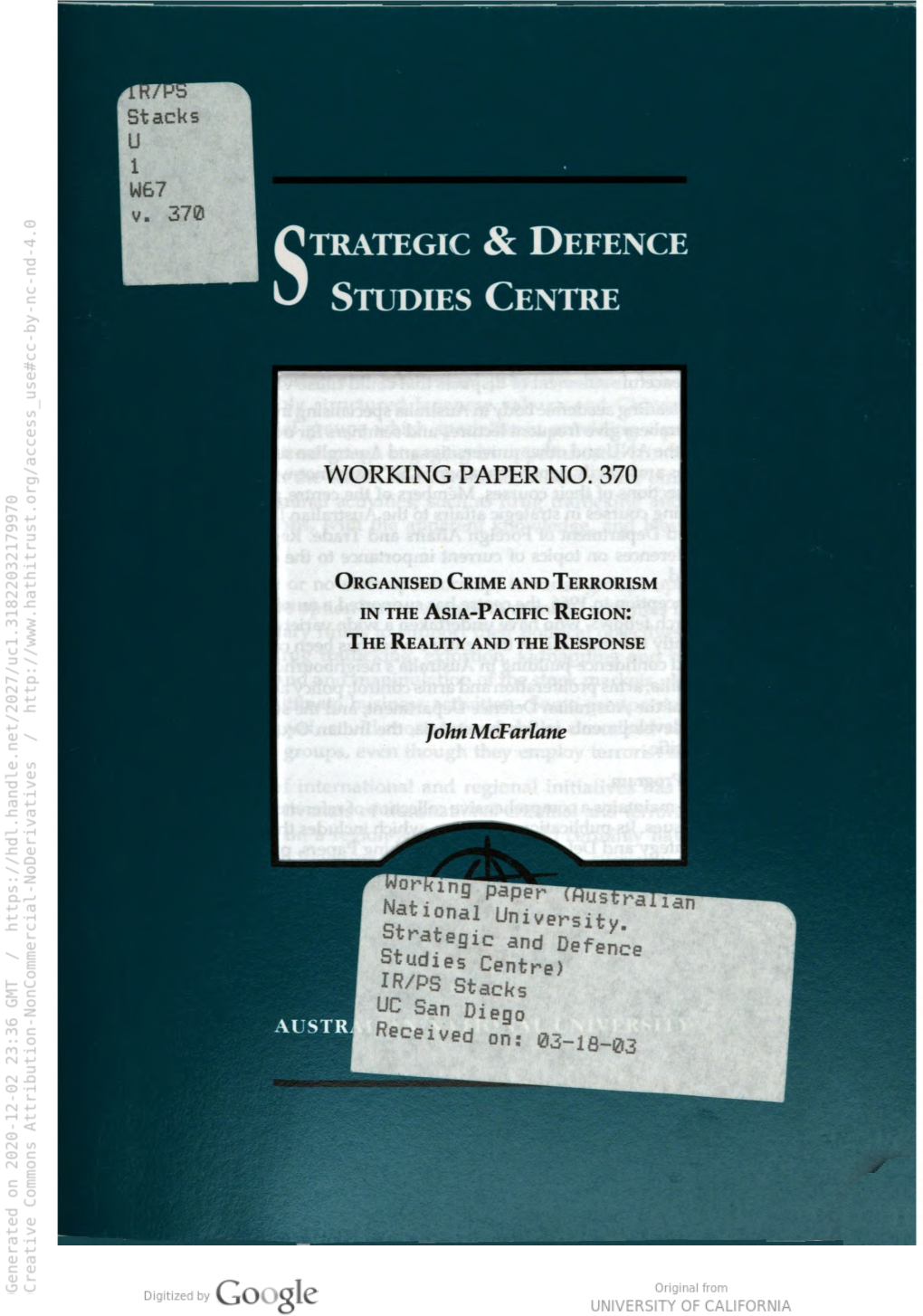 Organised Crime and Terrorism in the Asia-Pacific