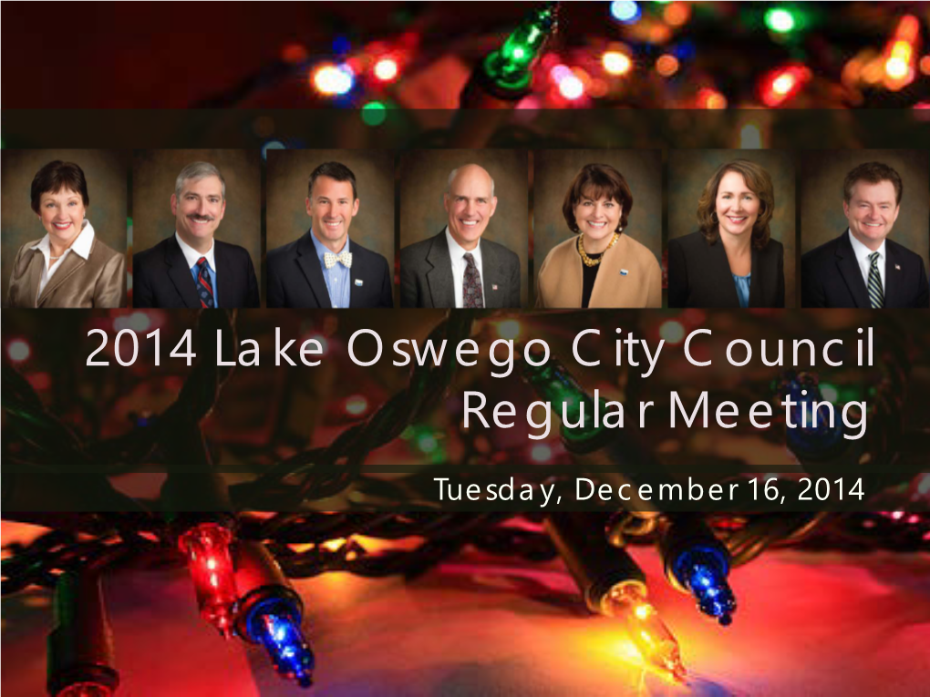 2014 Lake Oswego City Council Regular Meeting