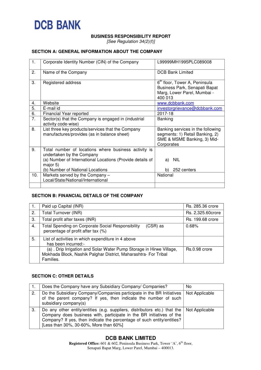 DCB Bank Limited