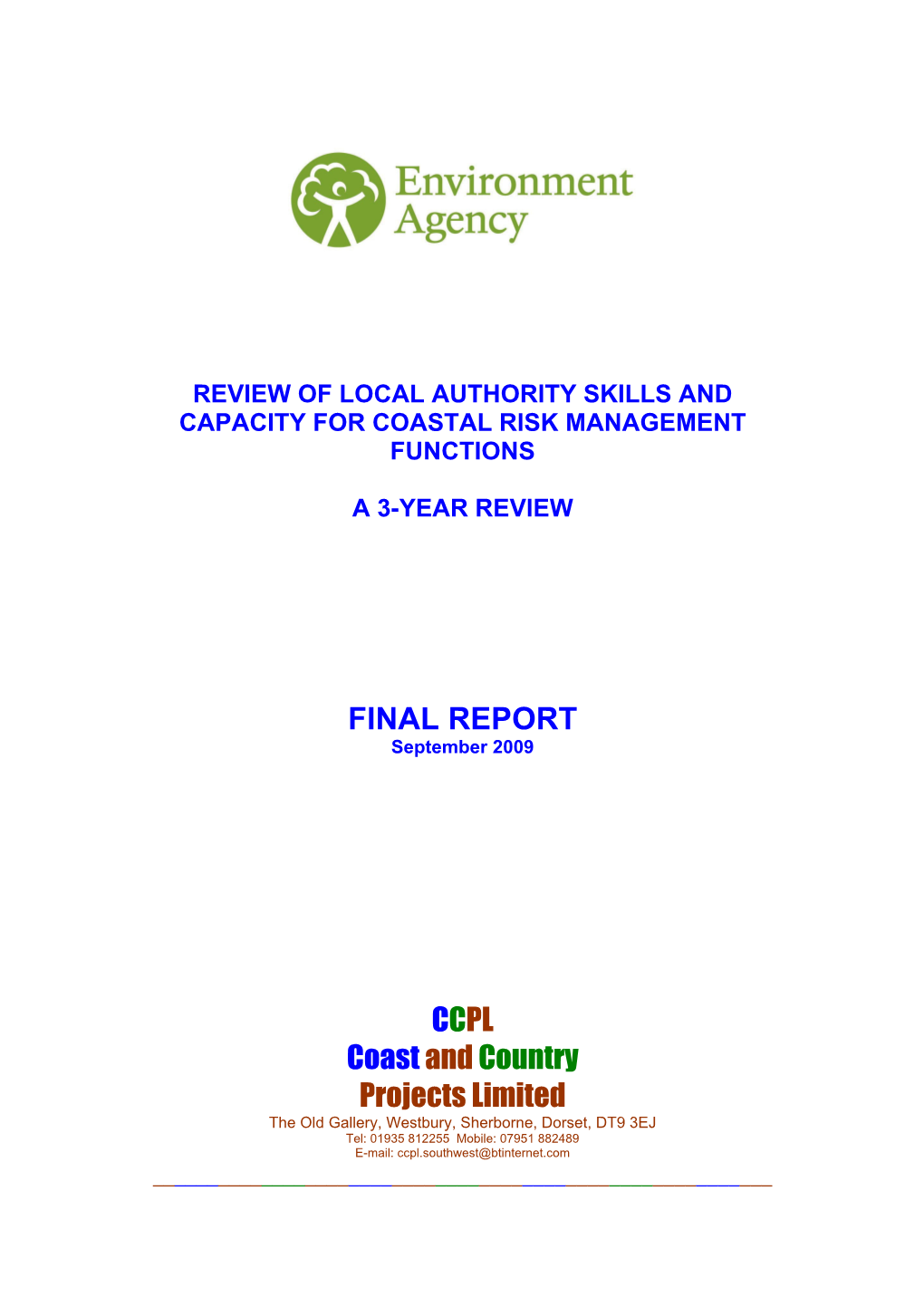 Review of Local Authority Skills and Capacity for Coastal Risk Management Functions