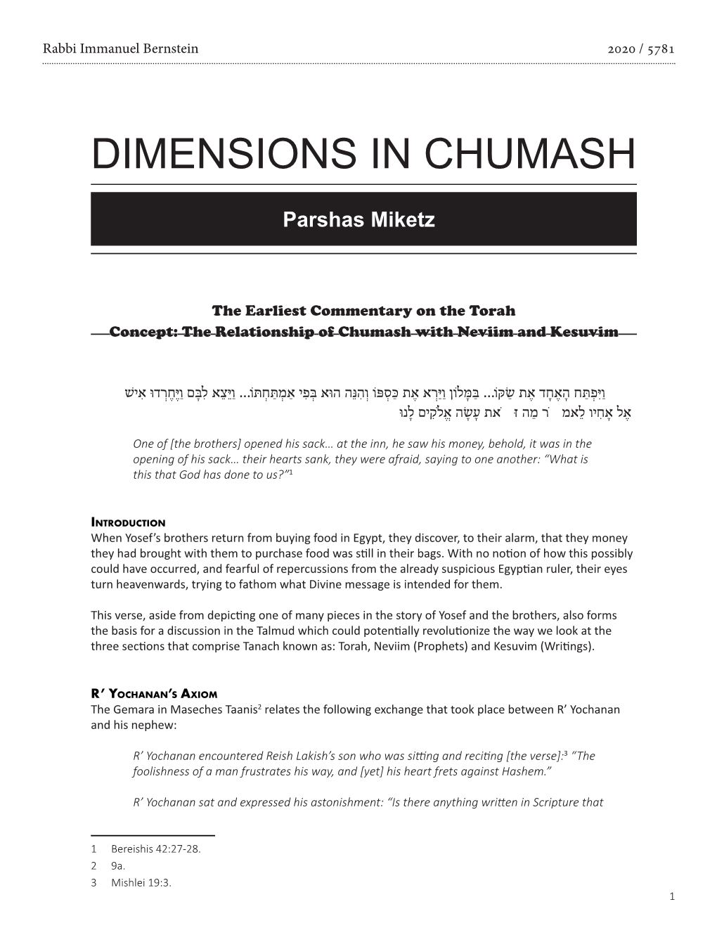 Dimensions in Chumash