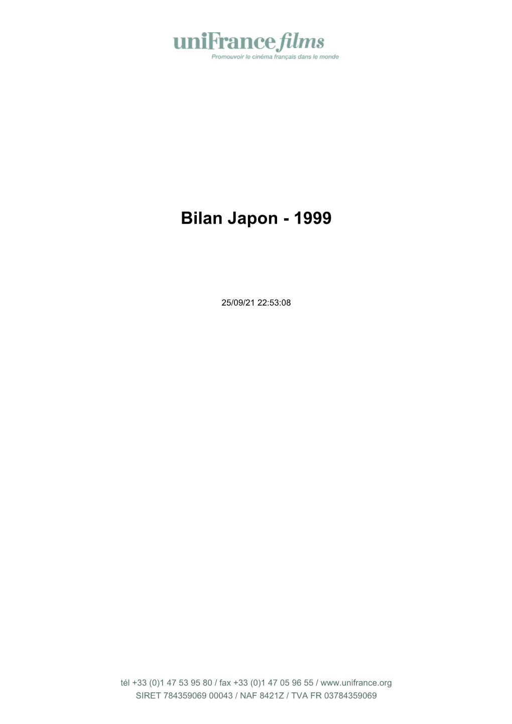 Bilan Japon - 1999