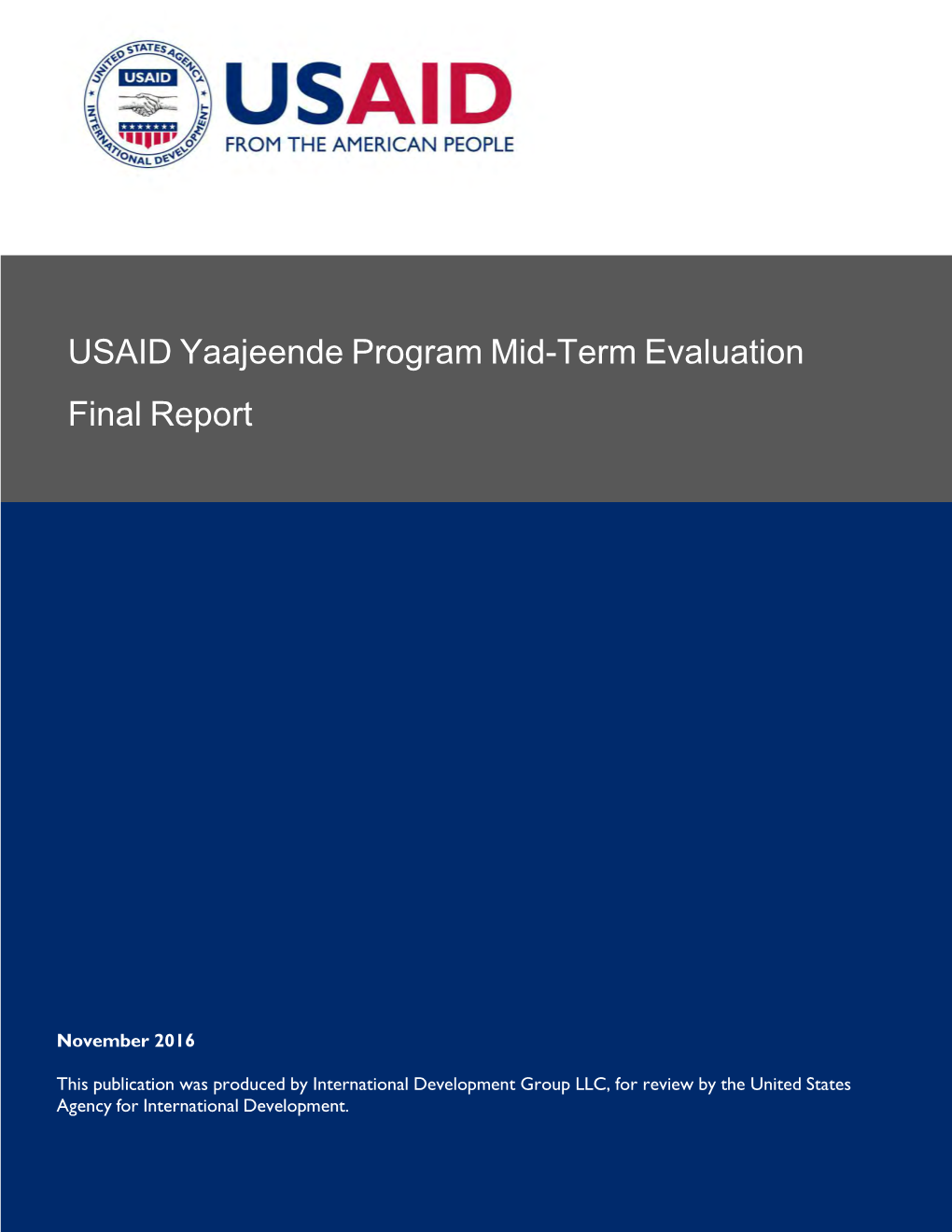 USAID Yaajeende Program Mid-Term Evaluation Final Report