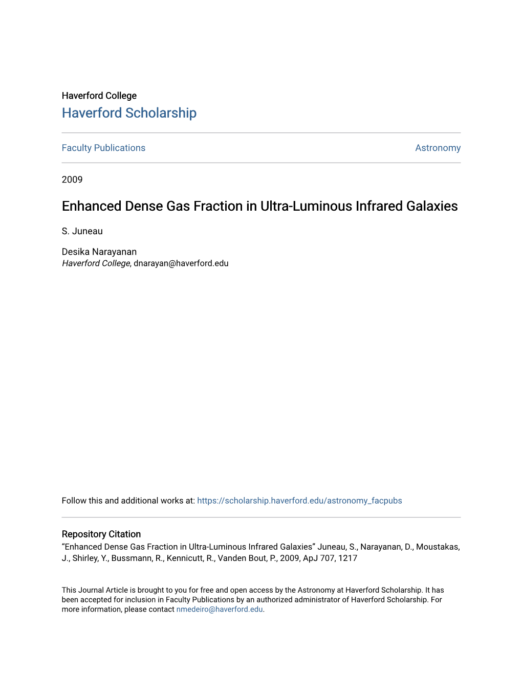 Enhanced Dense Gas Fraction in Ultra-Luminous Infrared Galaxies