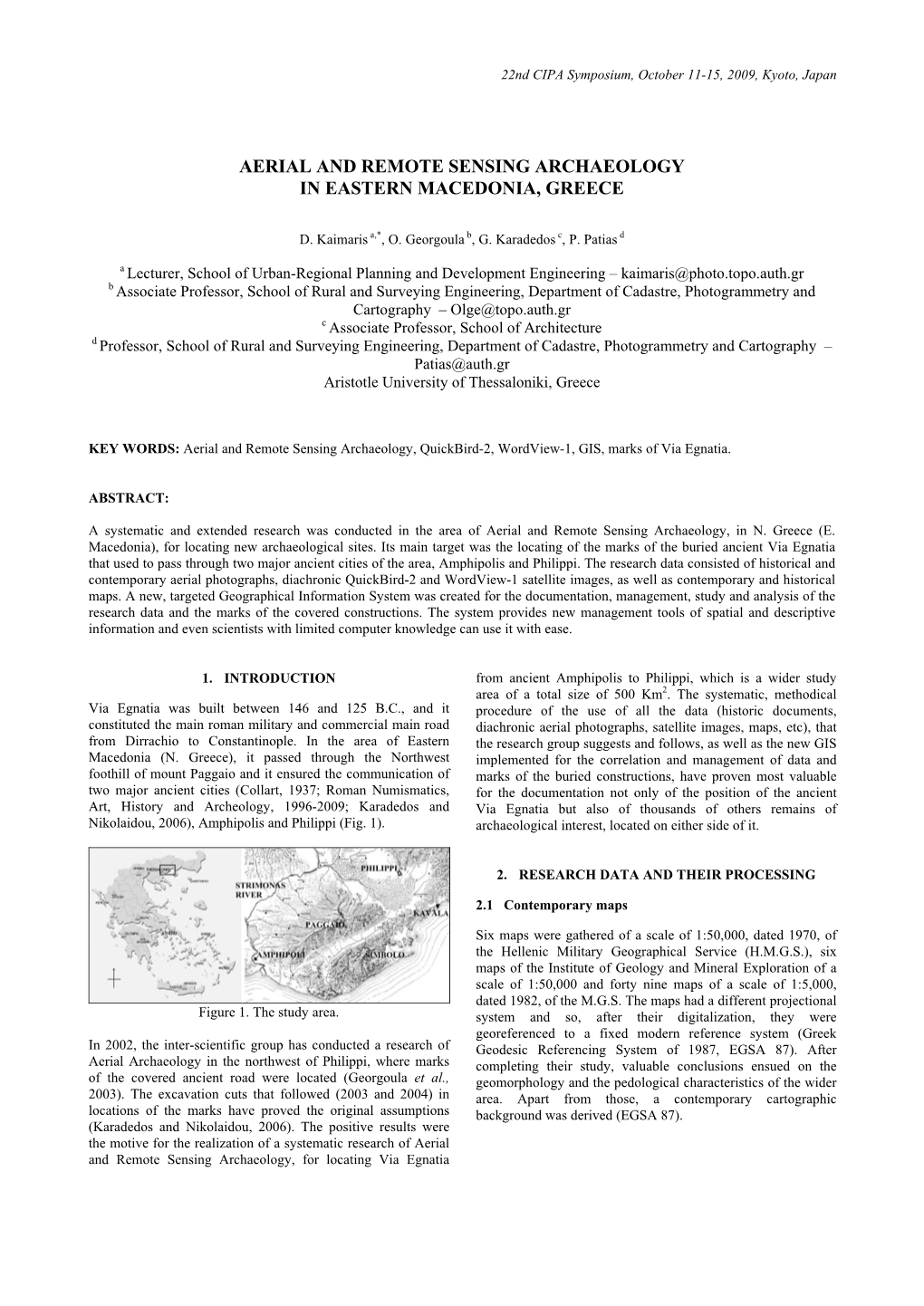 Aerial and Remote Sensing Archaeology in Eastern Macedonia, Greece