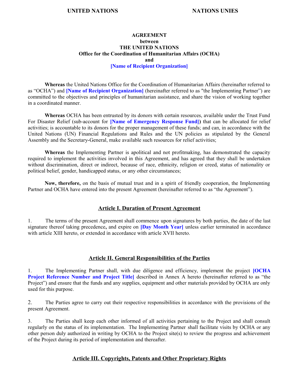 Annex VII. Agreement with Ngos (For Long Version)