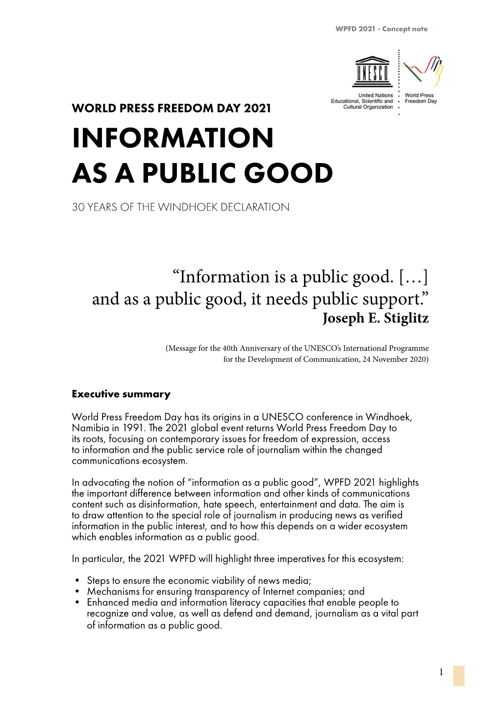 Information As a Public Good