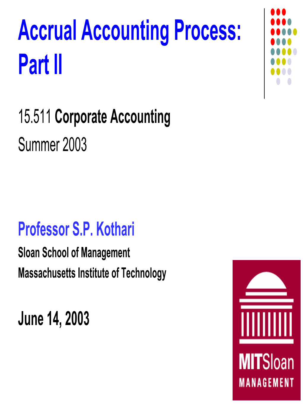 Chapter 5 Continued Cash Flow Versus Accrual Accounting