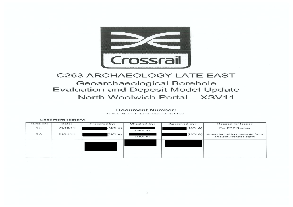 C263 NWP XSV11 North Woolwich Portal Geoarchaeological Borehole