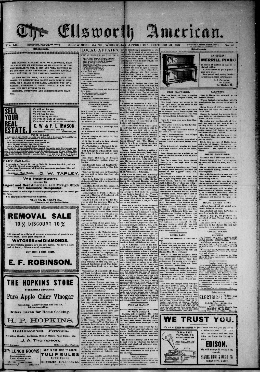 Ellsworth American : October 23, 1907