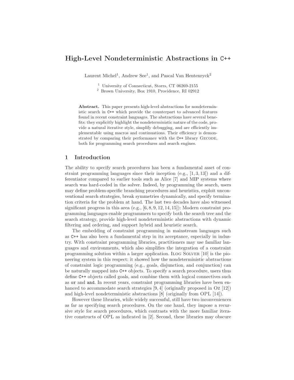 High-Level Nondeterministic Abstractions in C++