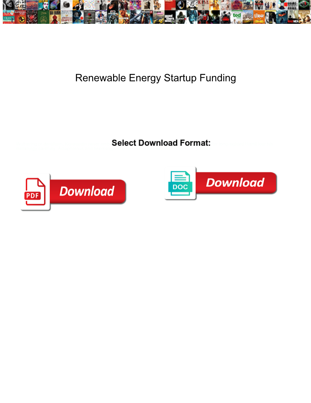 Renewable Energy Startup Funding
