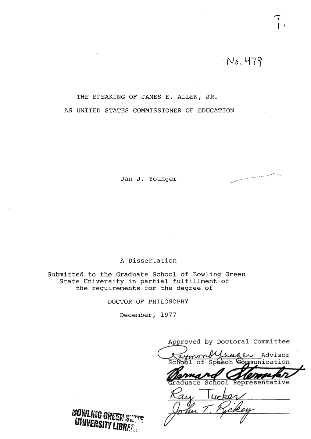 No.H“?? H the SPEAKING of JAMES E. ALLEN, JR. AS UNITED