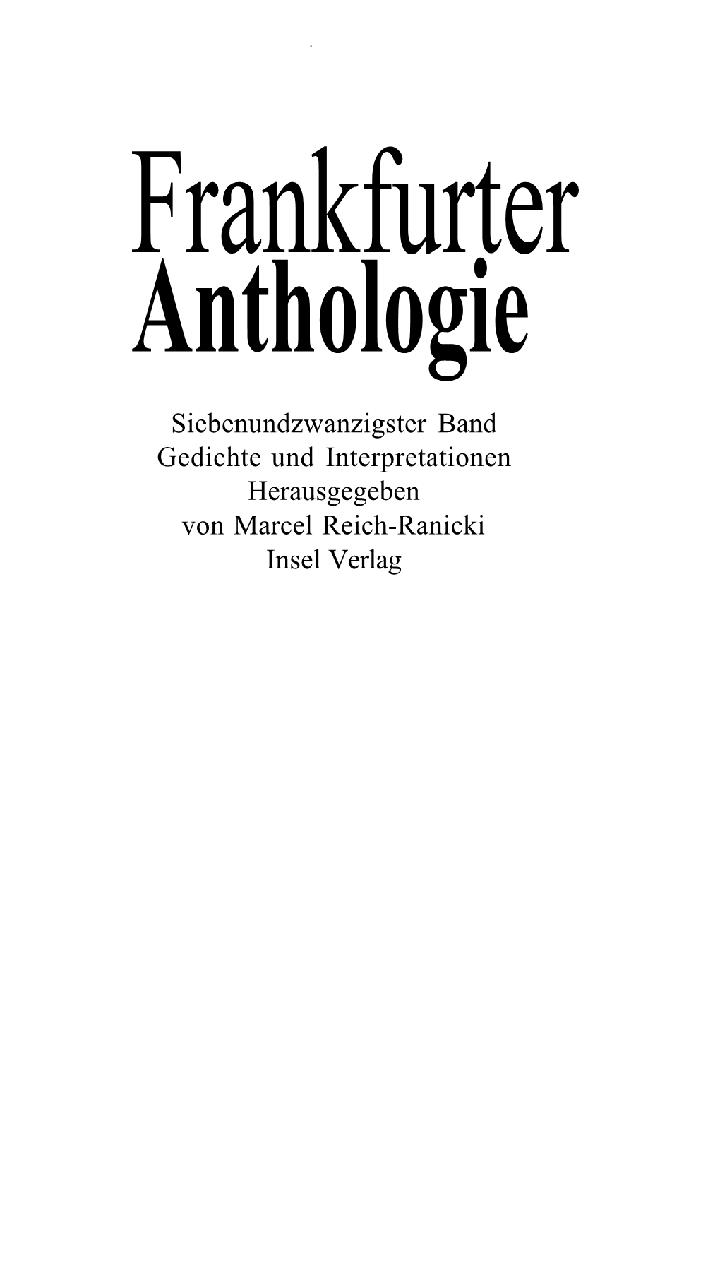 Frankfurter Anthologie