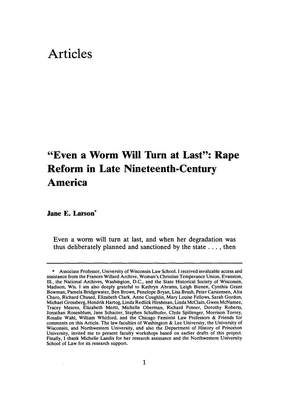 Rape Reform in Late Nineteenth-Century America